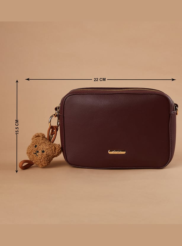 GINGER Solid Shoulder Bag with Charm