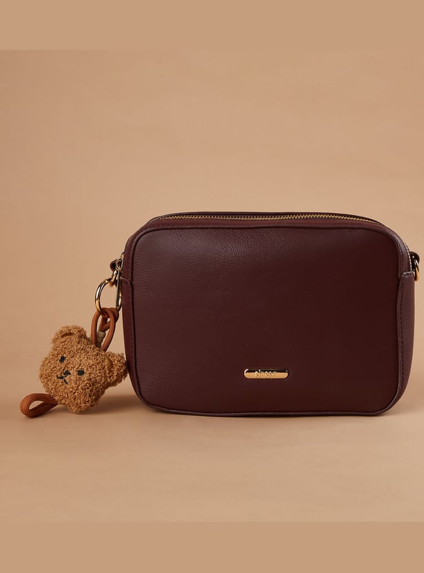 GINGER Solid Shoulder Bag with Charm