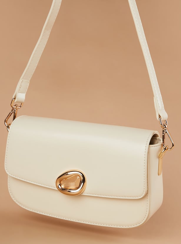 CODE Shoulder Bag with Metal Accent