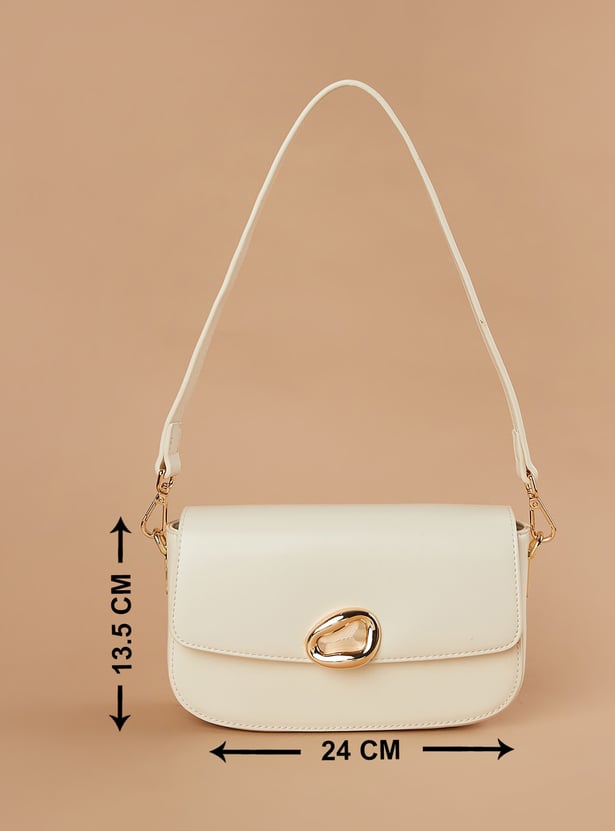 CODE Shoulder Bag with Metal Accent