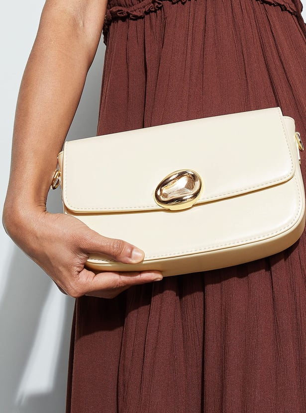 CODE Shoulder Bag with Metal Accent
