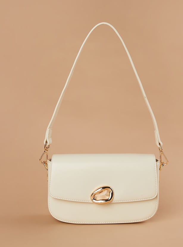 CODE Shoulder Bag with Metal Accent