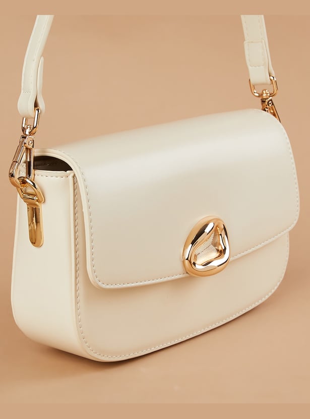 CODE Shoulder Bag with Metal Accent