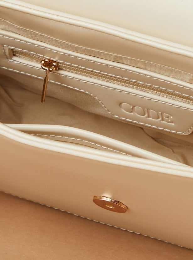 CODE Shoulder Bag with Metal Accent