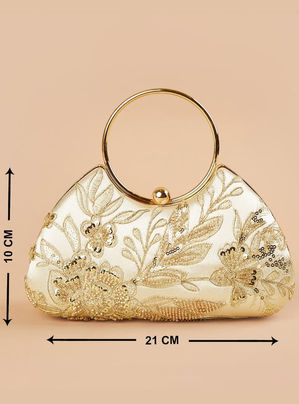 CODE Embroidered Minaudiere Clutch