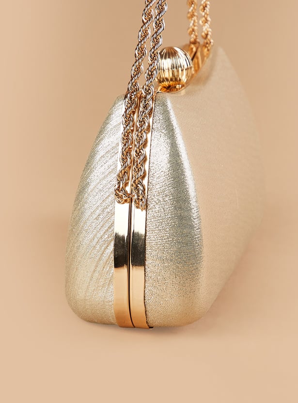 CODE Shimmery Clutch with Chain Strap