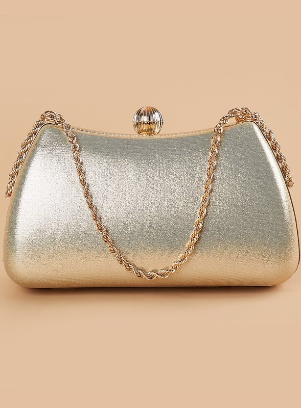 CODE Shimmery Clutch with Chain Strap
