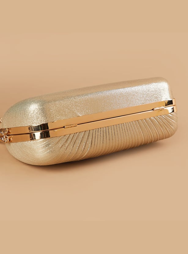 CODE Shimmery Clutch with Chain Strap