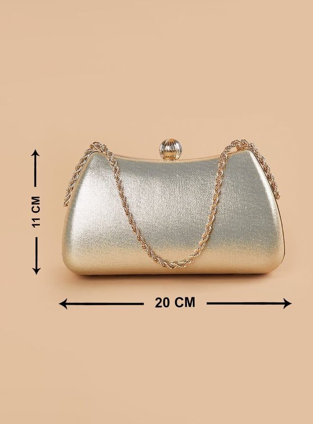 CODE Shimmery Clutch with Chain Strap