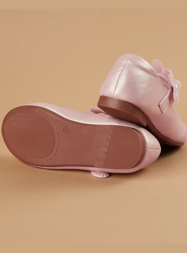FAME FOREVER Girls Floral Applique Ballerinas