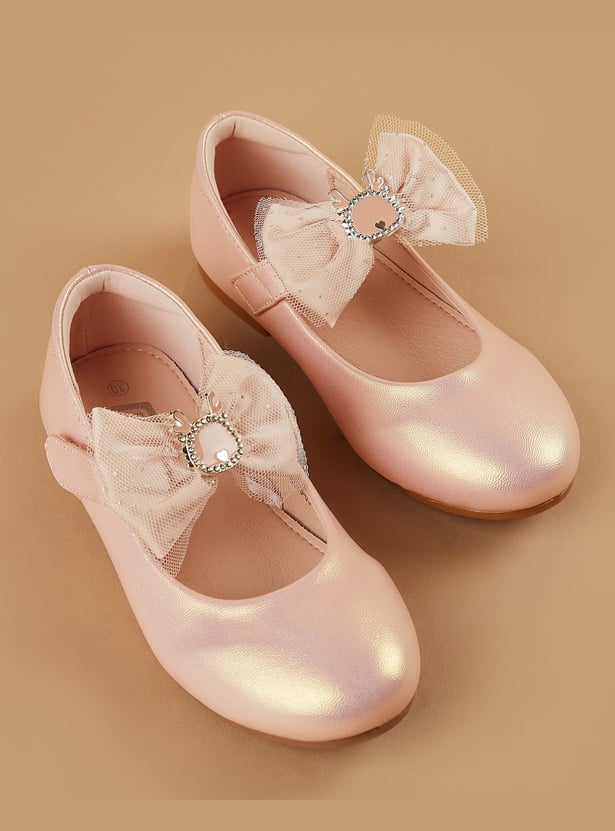 FAME FOREVER Girls Bow Detail Ballerinas