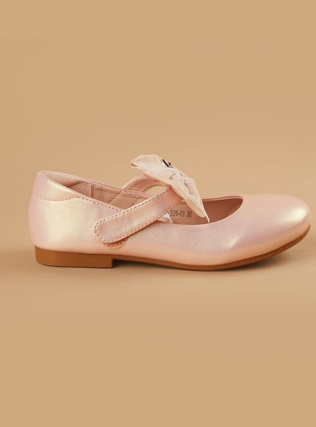 FAME FOREVER Girls Bow Detail Ballerinas