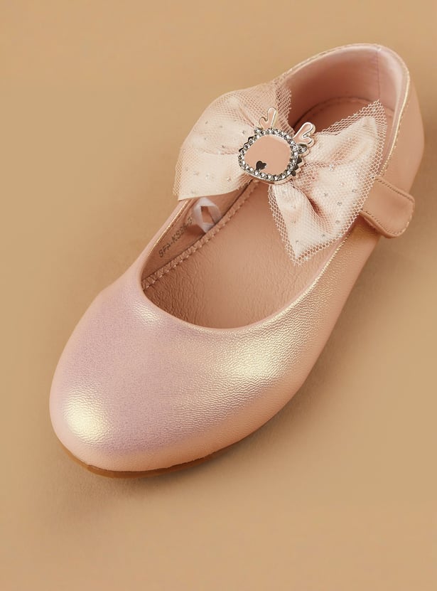 FAME FOREVER Girls Bow Detail Ballerinas