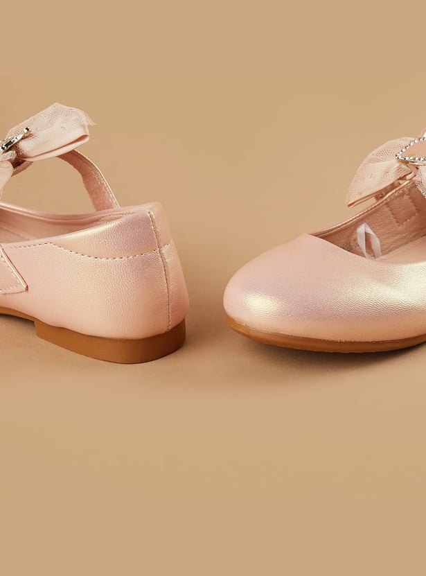 FAME FOREVER Girls Bow Detail Ballerinas