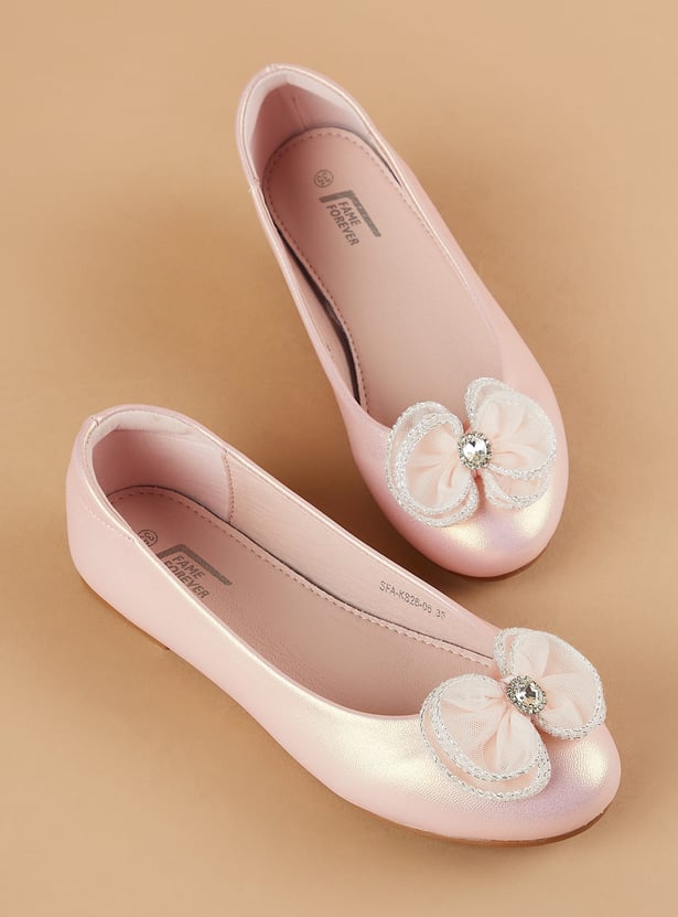 FAME FOREVER Bow Applique Ballerinas