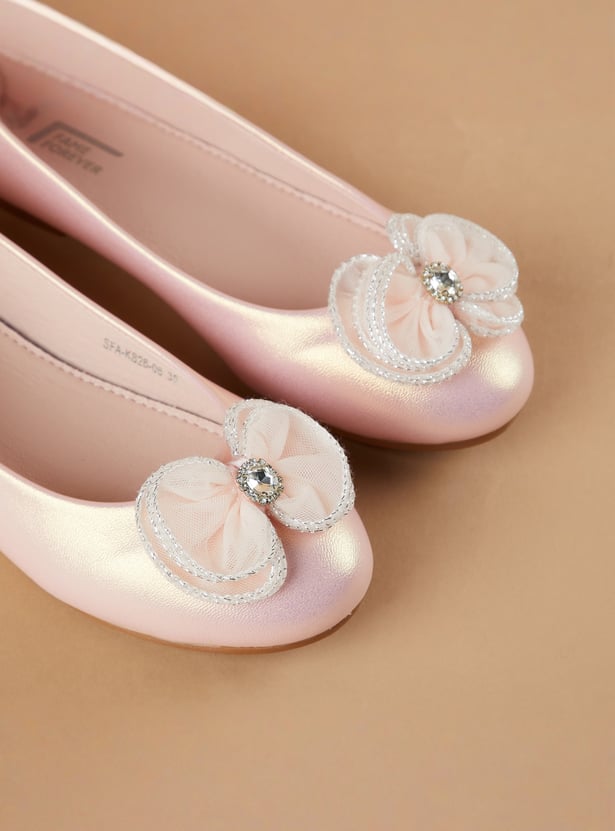 FAME FOREVER Bow Applique Ballerinas