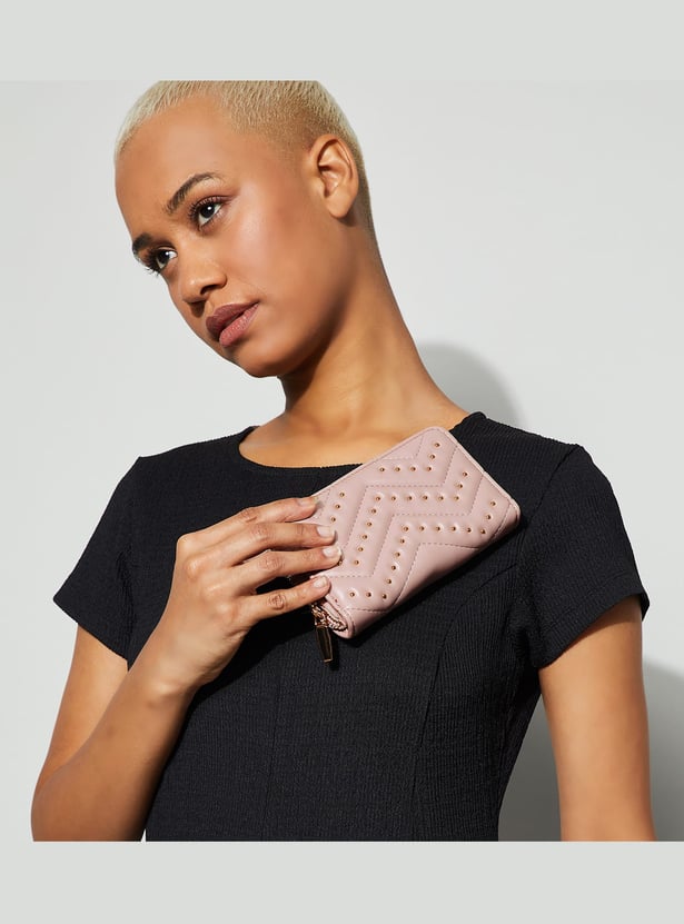 GINGER Embellished Zip-Around Wallet