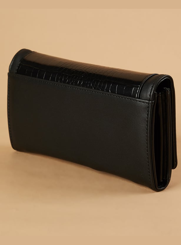 GINGER Croc Embossed Flap Wallet