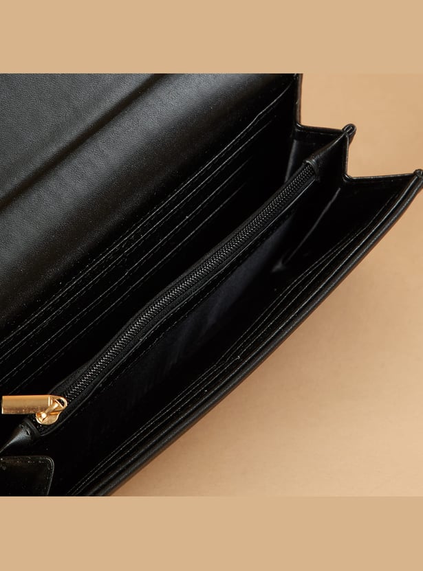 GINGER Croc Embossed Flap Wallet