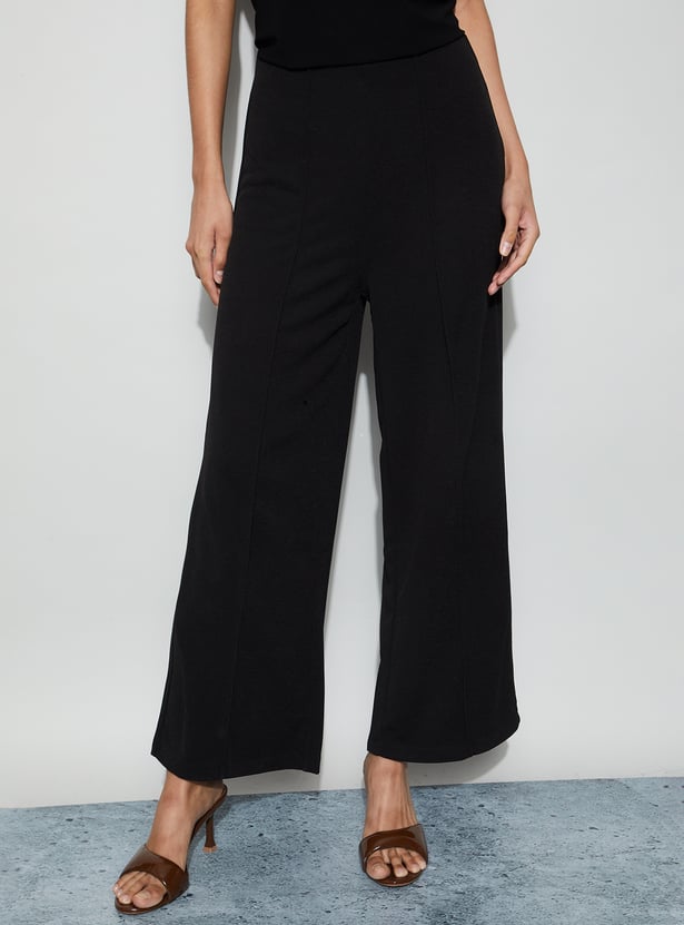 CODE Pintuck Wide-Leg Trousers