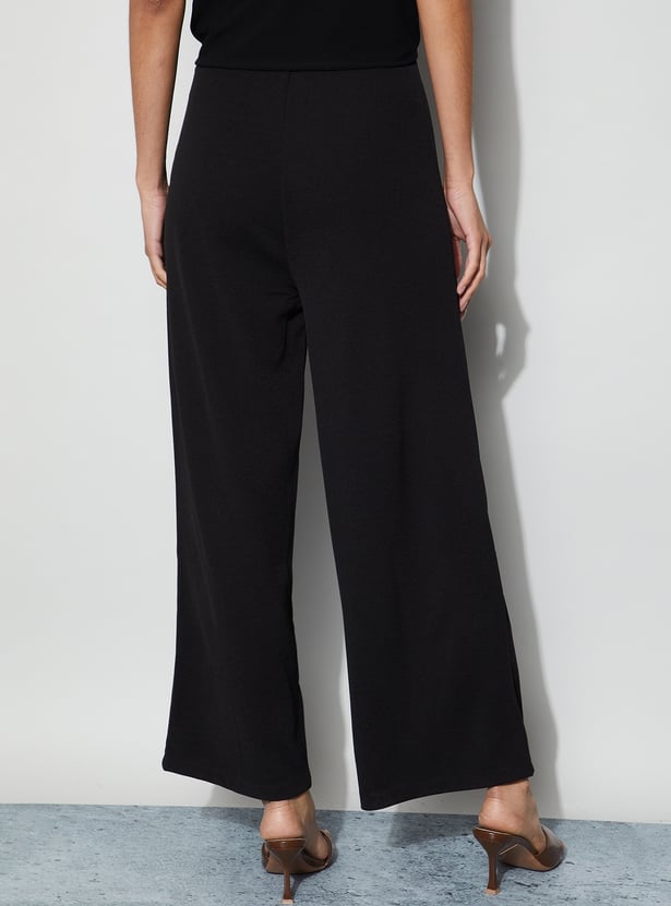 CODE Pintuck Wide-Leg Trousers
