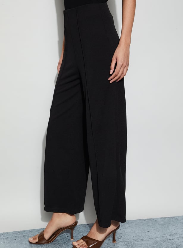 CODE Pintuck Wide-Leg Trousers