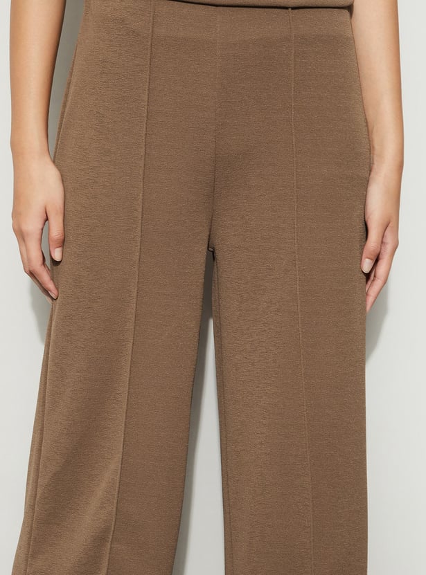 CODE Pintuck Wide-Leg Trousers