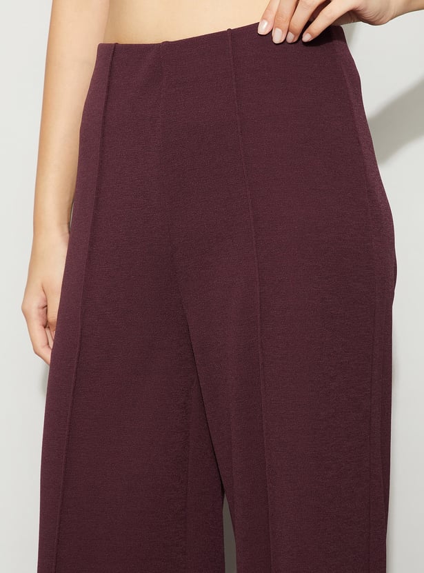 CODE Pintuck Wide-Leg Trousers