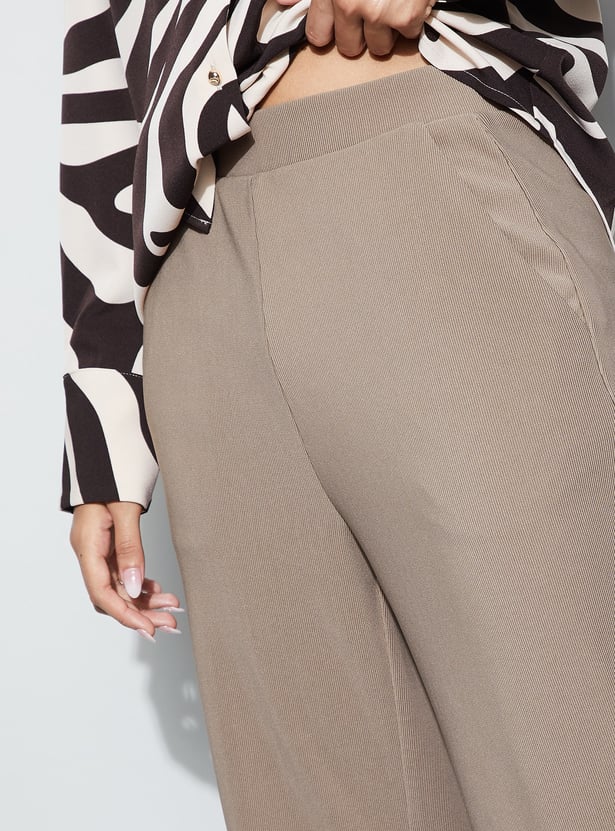 CODE Textured Wide Leg Trousers