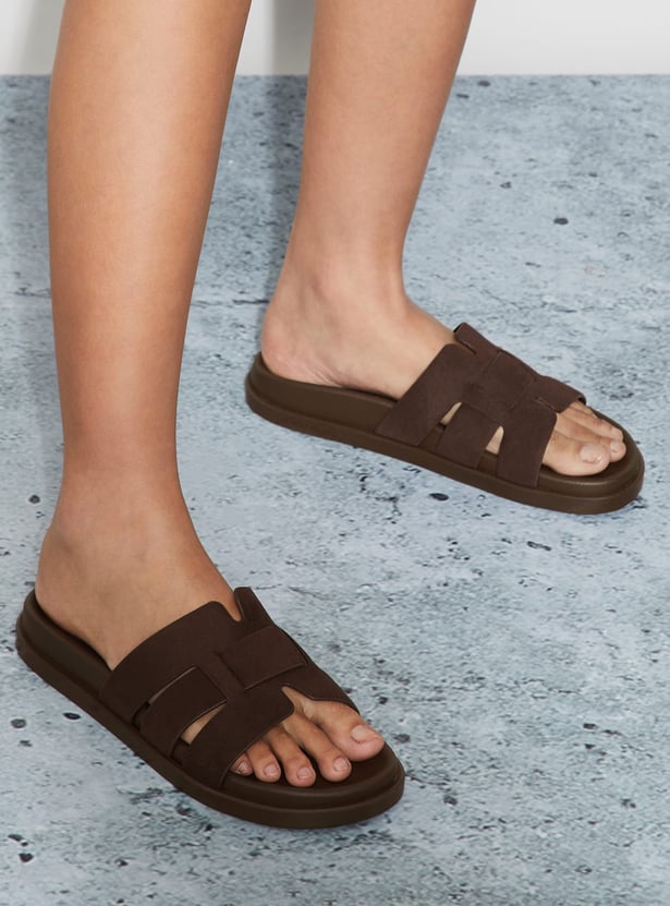 GINGER Solid Open Toe Flats