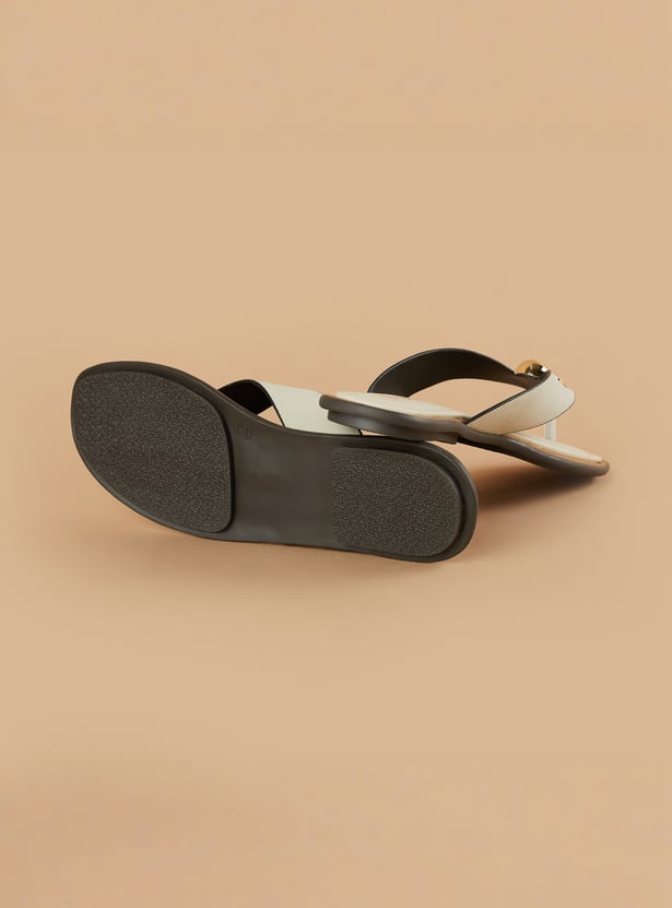 GINGER Metal Accent V-Strap Flats