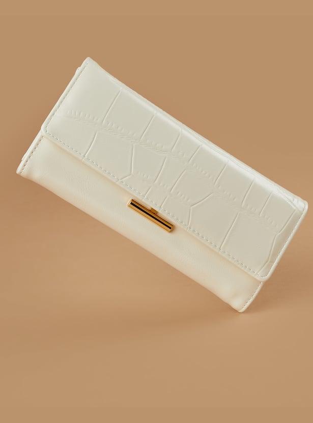 GINGER Croc Embossed Flap Wallet