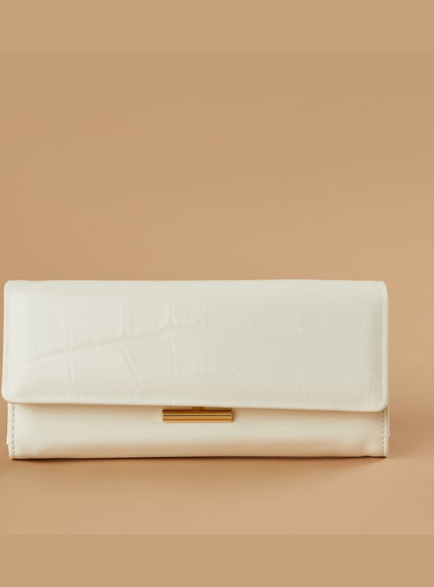 GINGER Croc Embossed Flap Wallet