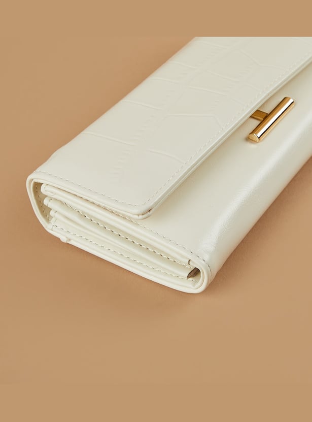 GINGER Croc Embossed Flap Wallet
