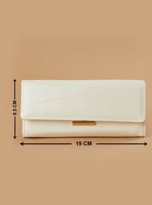 GINGER Croc Embossed Flap Wallet