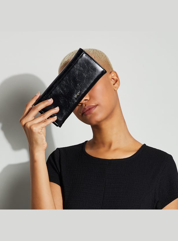 GINGER Croc Embossed Flap Wallet