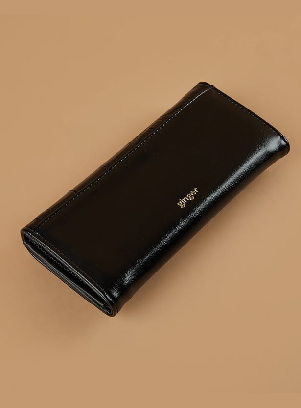 GINGER Croc Embossed Flap Wallet