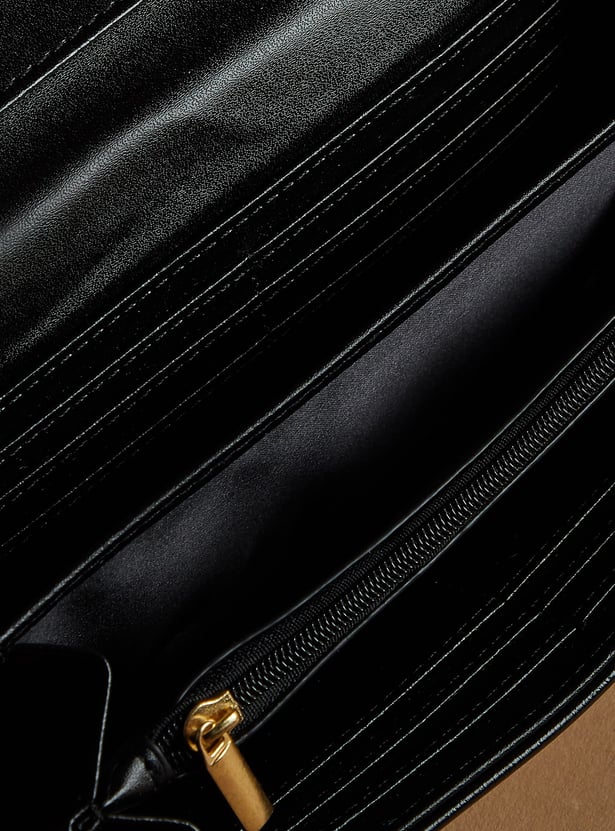 GINGER Croc Embossed Flap Wallet