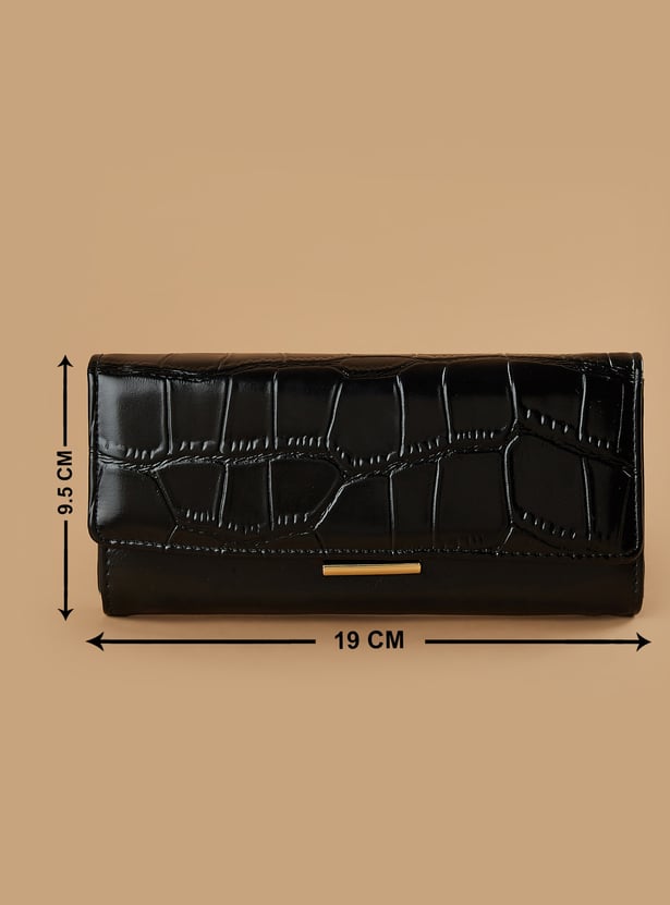 GINGER Croc Embossed Flap Wallet