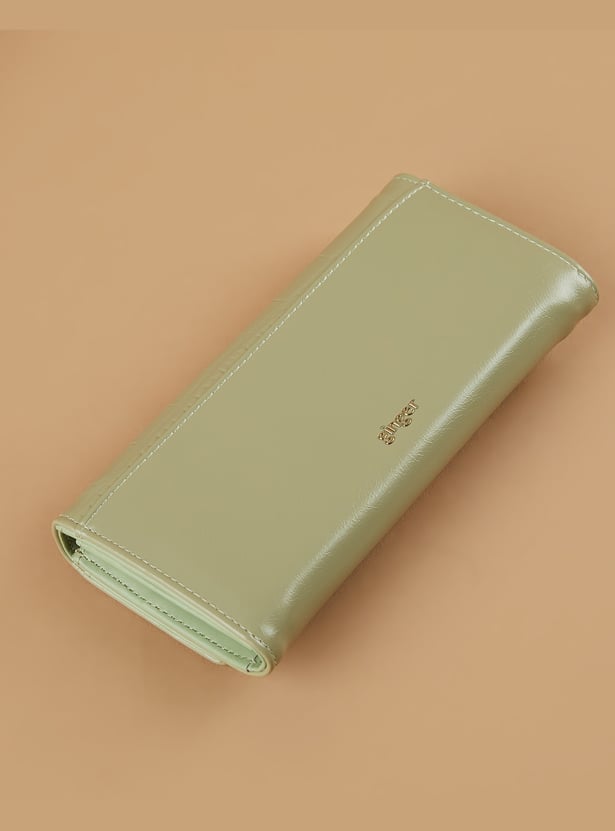 GINGER Croc Embossed Flap Wallet