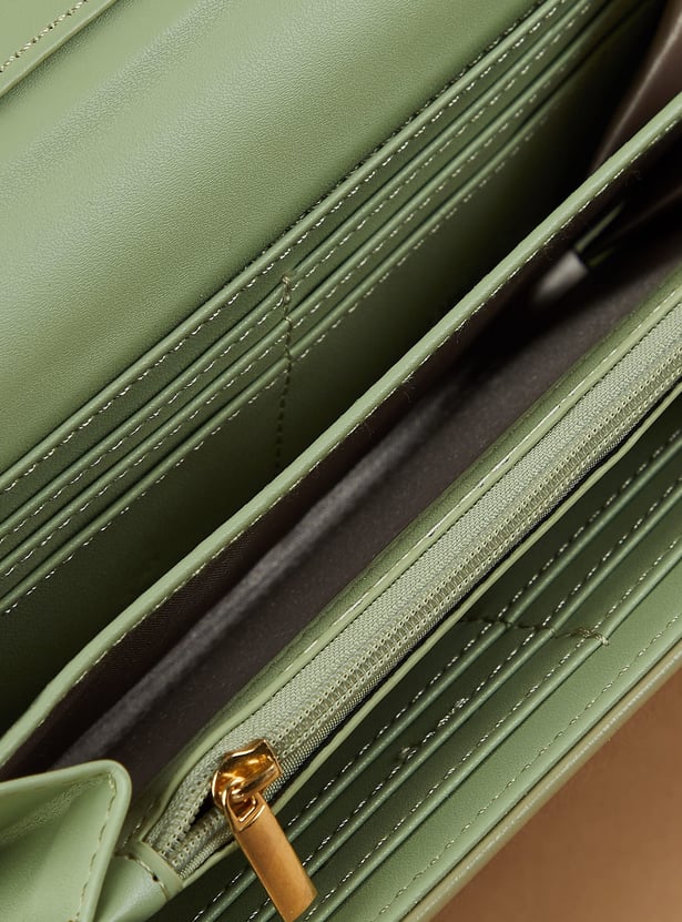 GINGER Croc Embossed Flap Wallet