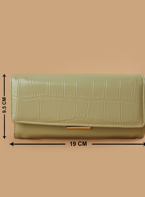 GINGER Croc Embossed Flap Wallet