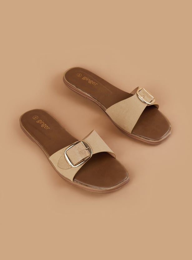 GINGER Buckle Accent Flats