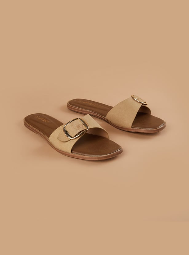 GINGER Buckle Accent Flats