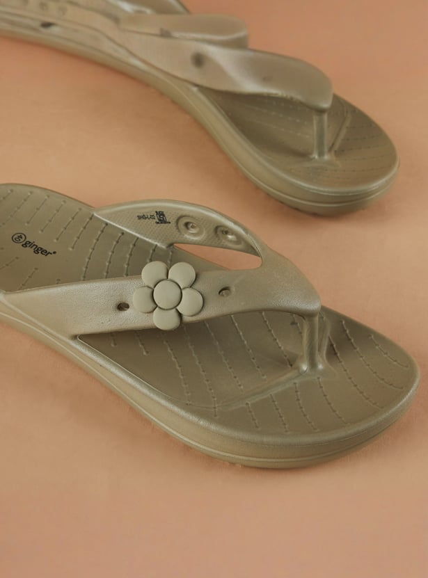 GINGER Applique Flip-Flops