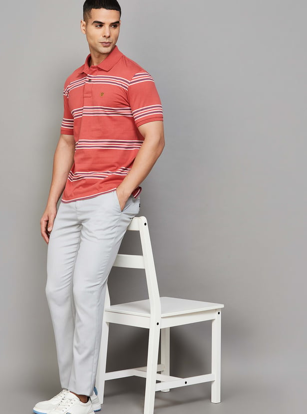 FAHRENHEIT Striped Polo T-shirt