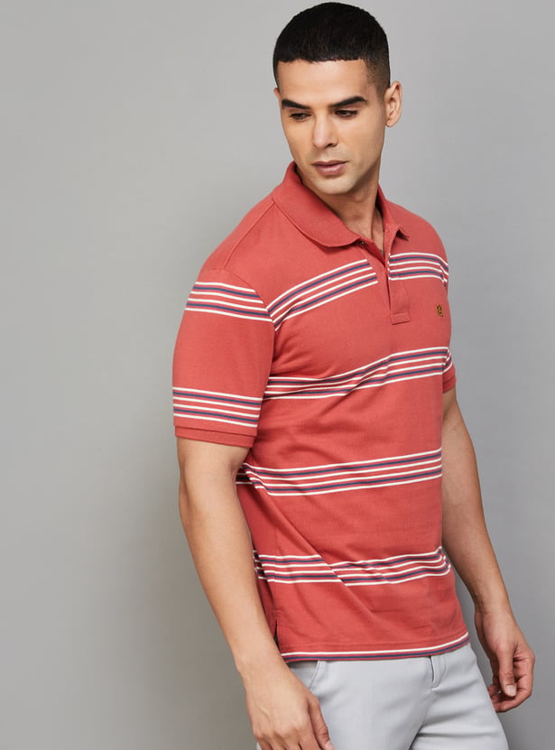 FAHRENHEIT Striped Polo T-shirt