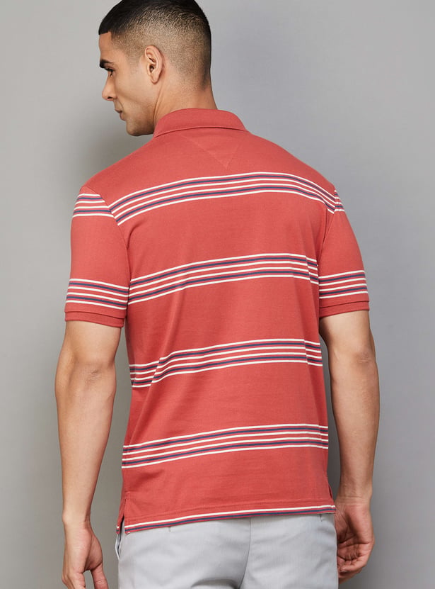 FAHRENHEIT Striped Polo T-shirt