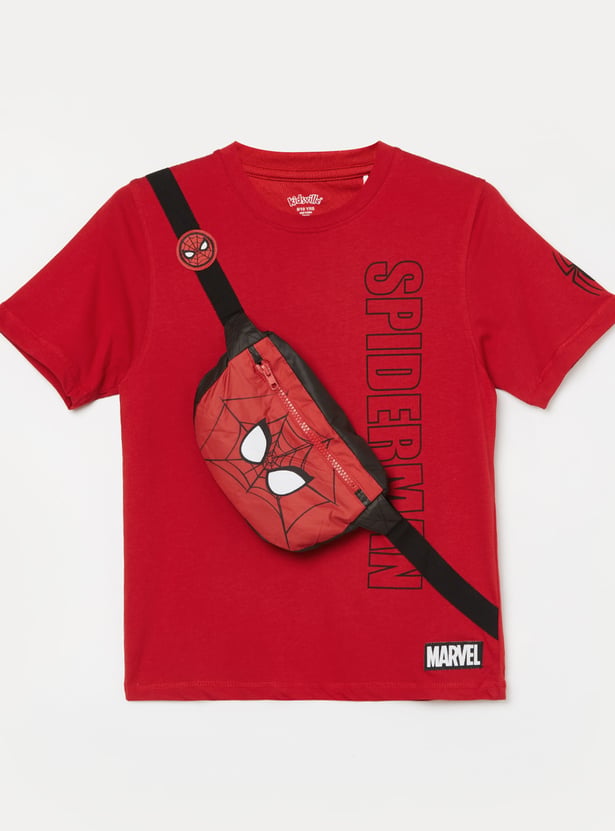 KIDSVILLE Boys Spiderman Print T-shirt
