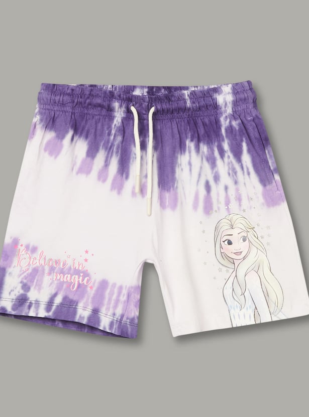 KIDSVILLE Girls Tie & Dye Printed Shorts